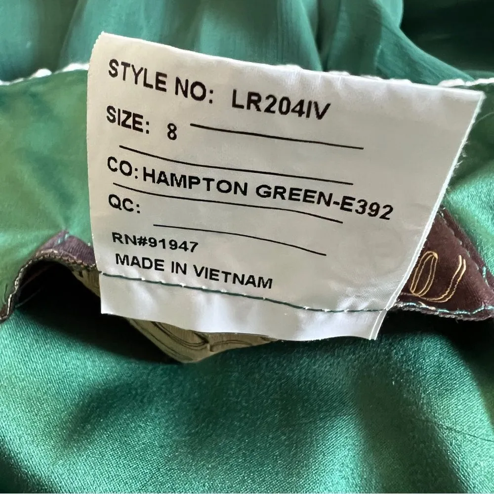 Lela Rose Green Chiffon Daisy Lace Maxi Dress Size 8 | Bridesmaid Formal Gown - Image 9