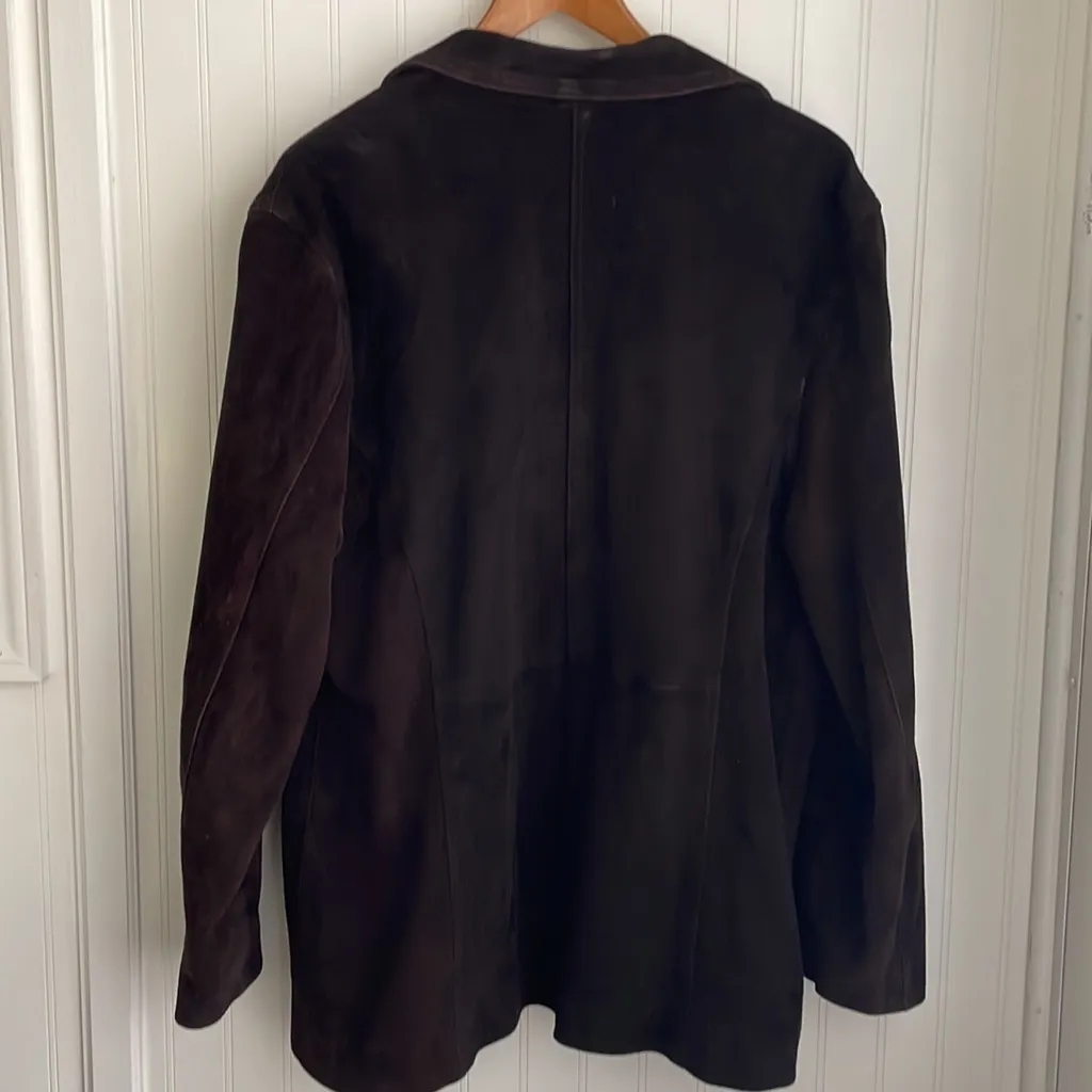 Whet‎ Blu Brown Suede Leather Jacket Soft Buttons Pockets Fully Lined Flaw Size undefined - Image 7