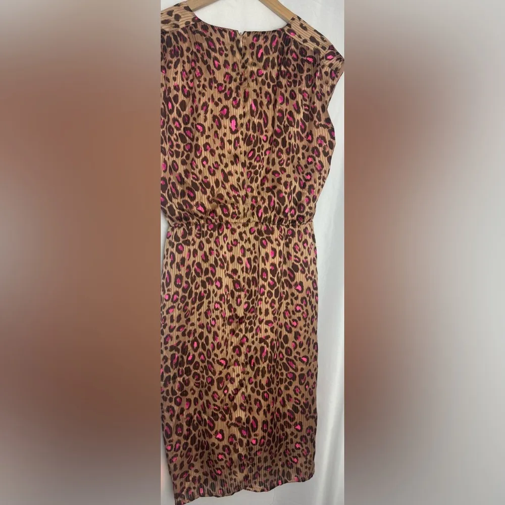 Express Cheetah Print Hot Pink Dark Brown Spots zipper back Small NWOT - Image 10