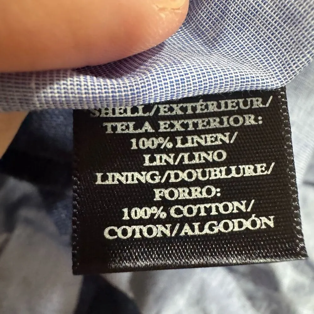 Ann Taylor Blue Linen Button Blazer - Image 7