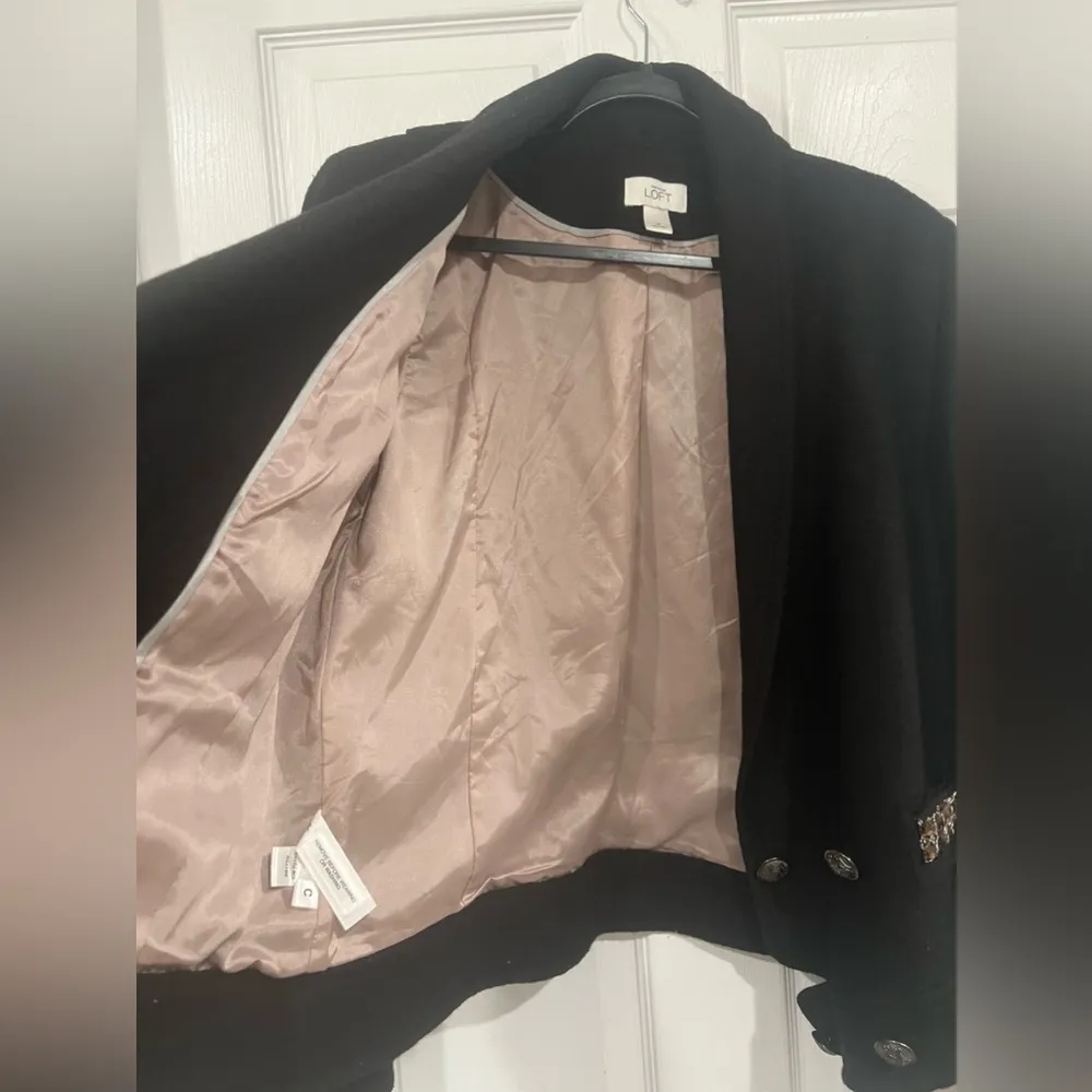 Loft  Ann Taylor Embellished Double Breasted Wool Blazer - Image 5