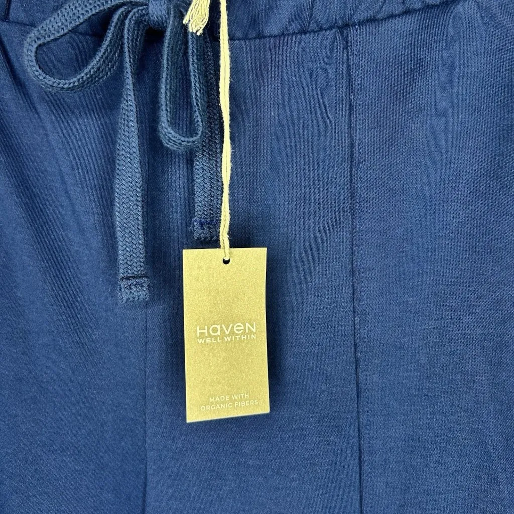 Haven Well Within Lounge Wear Pants Size M (32x25) Wide Leg Organic Cotton Blue Size M - Image 4