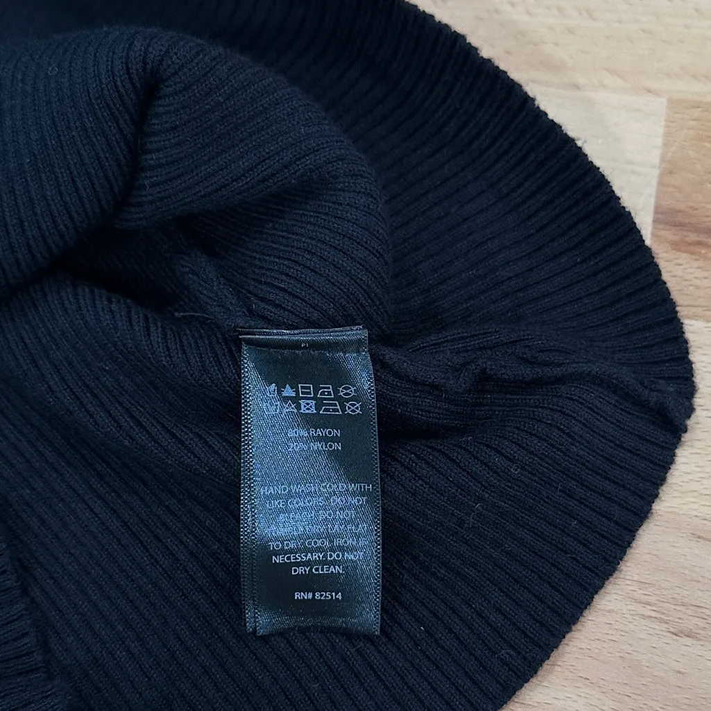 House of Harlow 1960 Black Ribbed Collared Sleeveless Sweater Tank Womens XL - Image 5