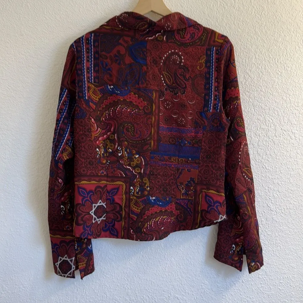 groovy vintage deep v collar blouse Red Size M - Image 5