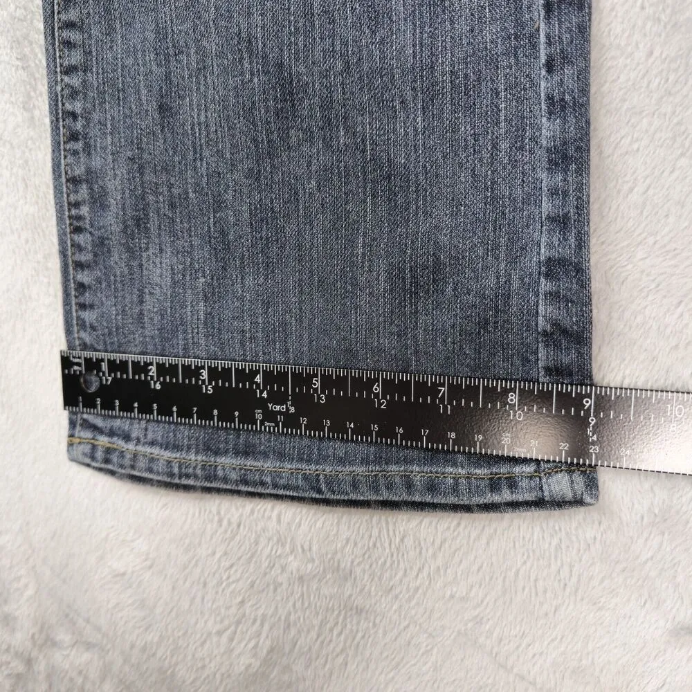 Riders Boot Cut Denim Jeans Womens 12 Long Blue Mid Rise Dark Wash - Image 8