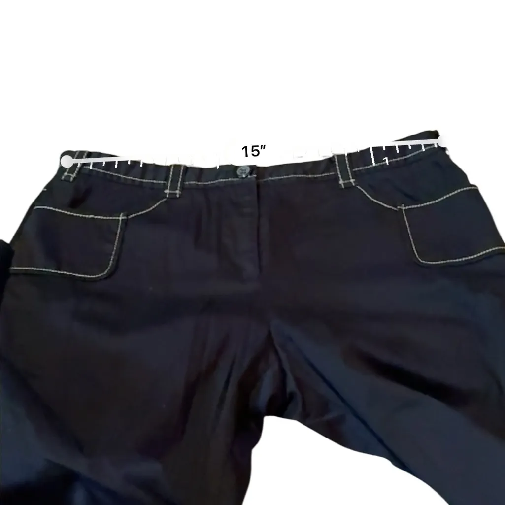 Jessica McClintock Vintage Wide‎ Leg Pants Women’s Size 4 Black Mid Rise Cropped - Image 8