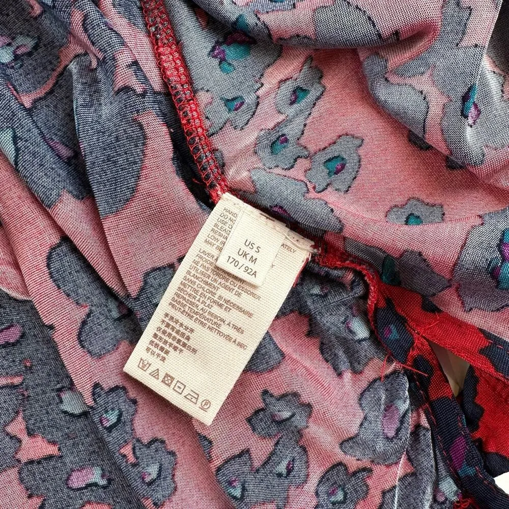 Free People Merlot Combo Love Letter Red & Blue Floral Size Small - Image 11