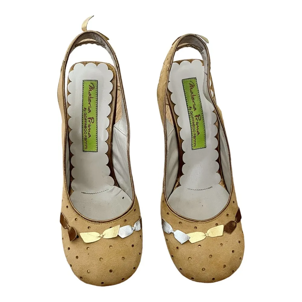 MATERIA PRIMA by GOFFREDO FANTINI Pumps Round Toe Slingback Suede EU 37.5 | US 7 Size 6.5 - Image 3