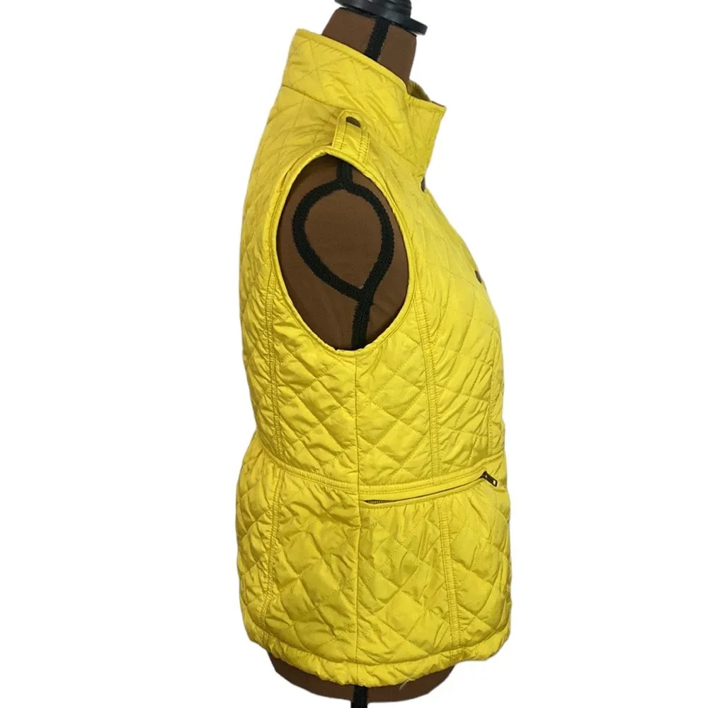 Talbots quilted fleece lined utility vest in vivid yellow size XS - Image 3