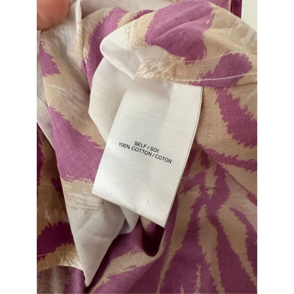 NWT Tanya Taylor Calandra Palm Cotton Shirt In Boysenberry Multi Top Size XXL - Image 9