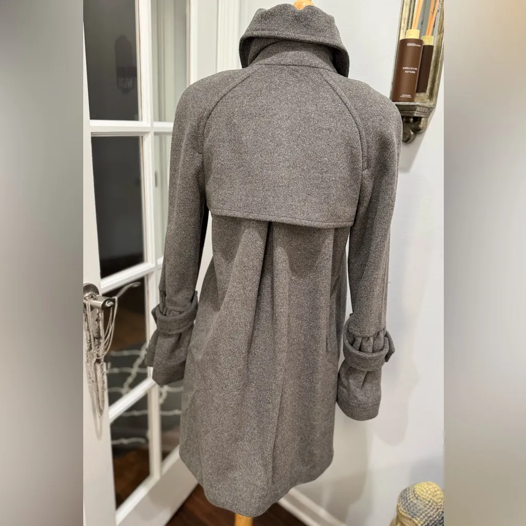 Via Vintage Grey Double Breasted Wool Pea Coat Gray Size 0 - Image 8