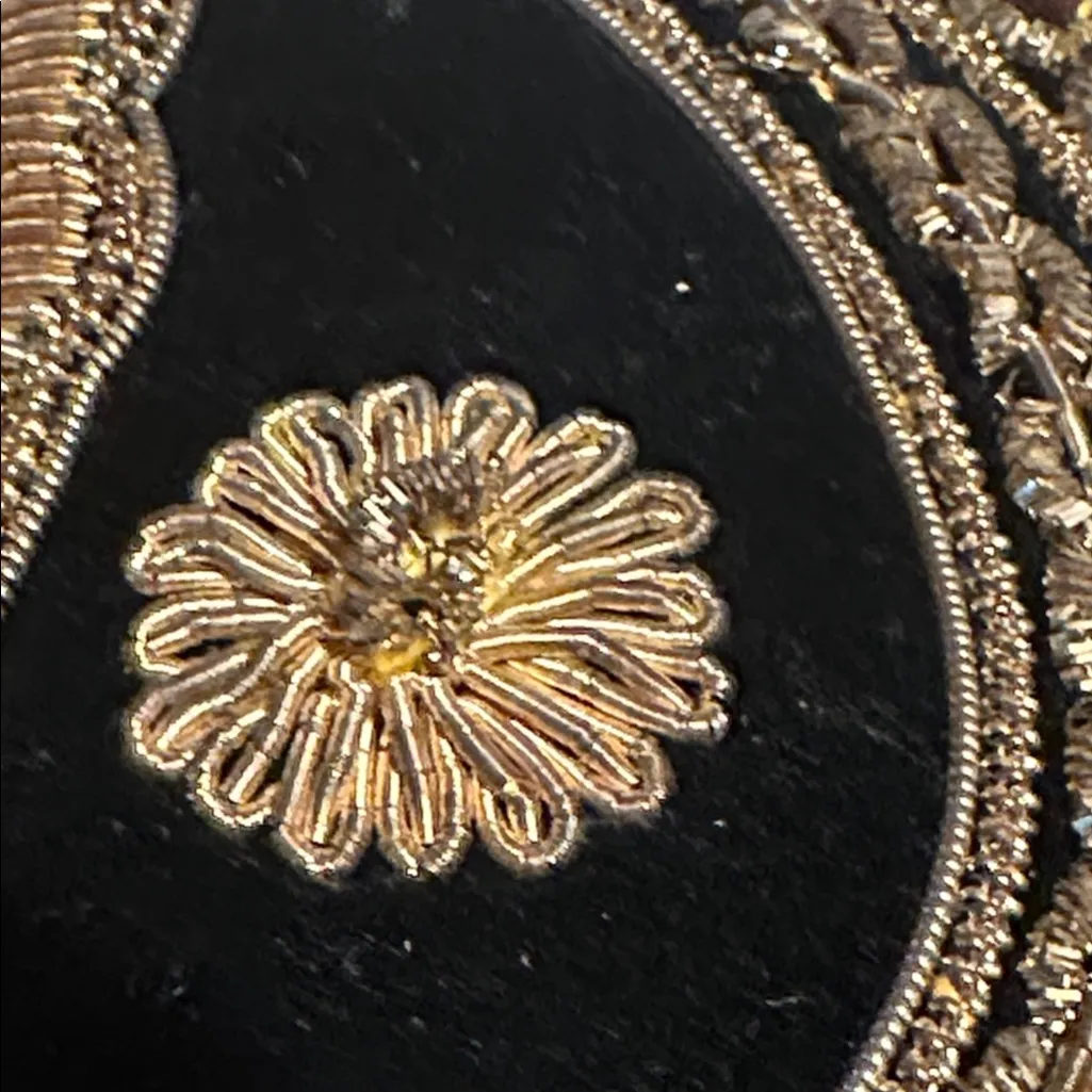 Maharani Embroidered Black and Gold Clutch Velvet Bag - Image 8