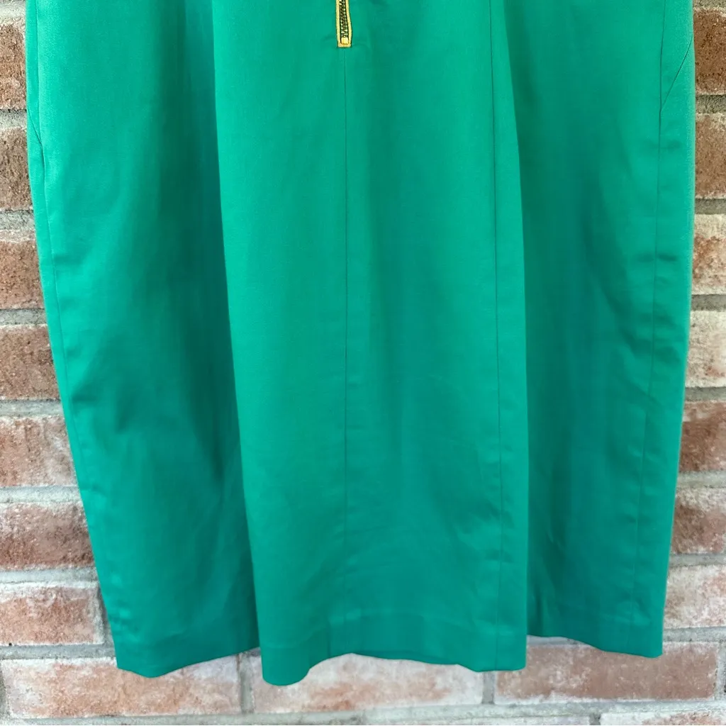 T Tahari Sleeveless Sheath Pencil Dress Women’s 8 Turquoise Gold Piping - Image 8