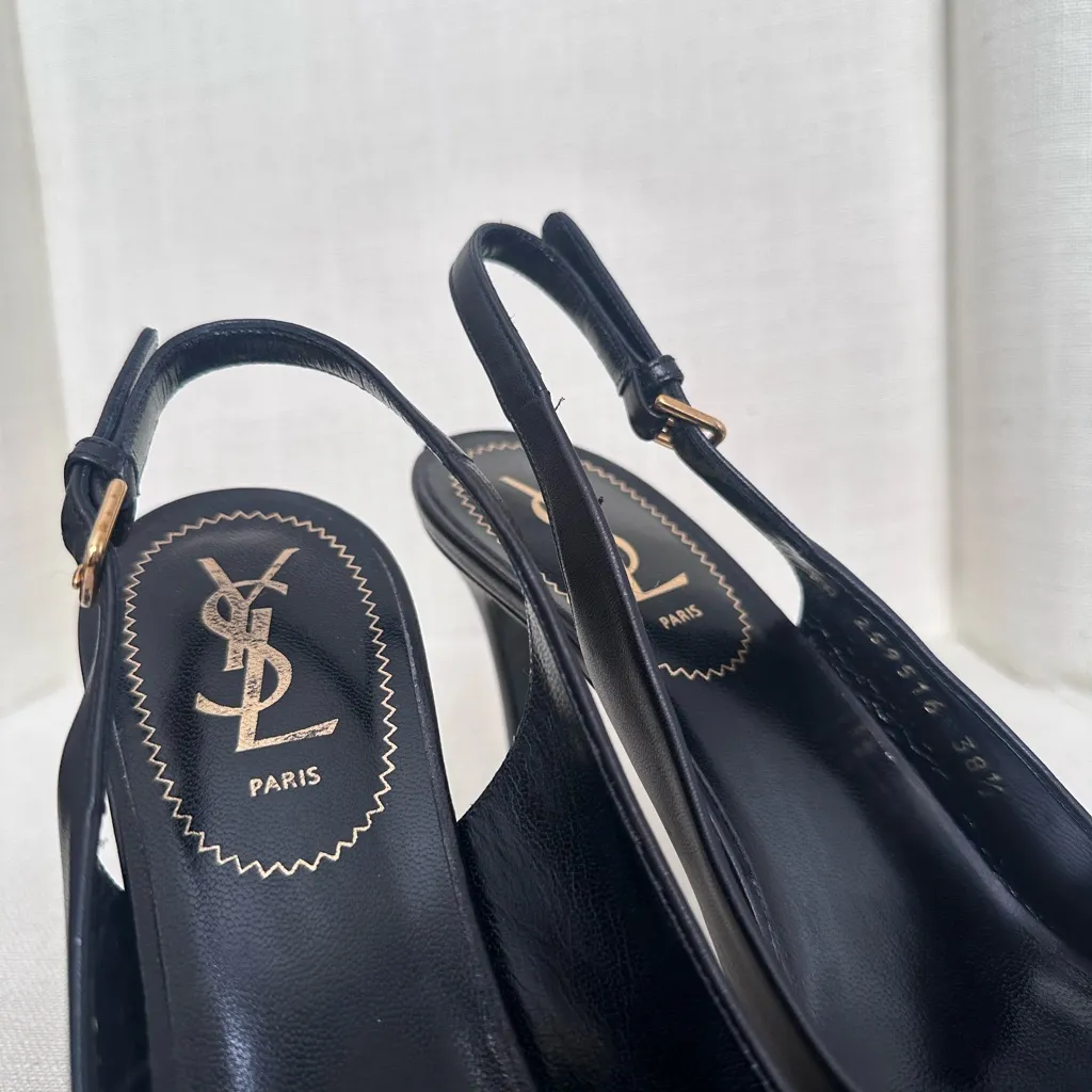 Vintage YSL Saint Laurent Janis Peep - Image 14