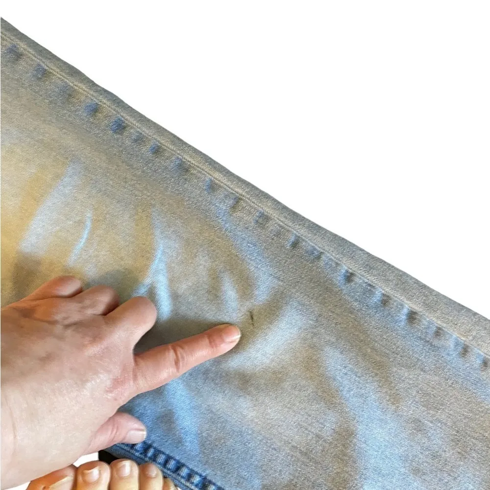 Vintage Calvin Klein light blue distressed faded wash straight leg jeans - Image 5