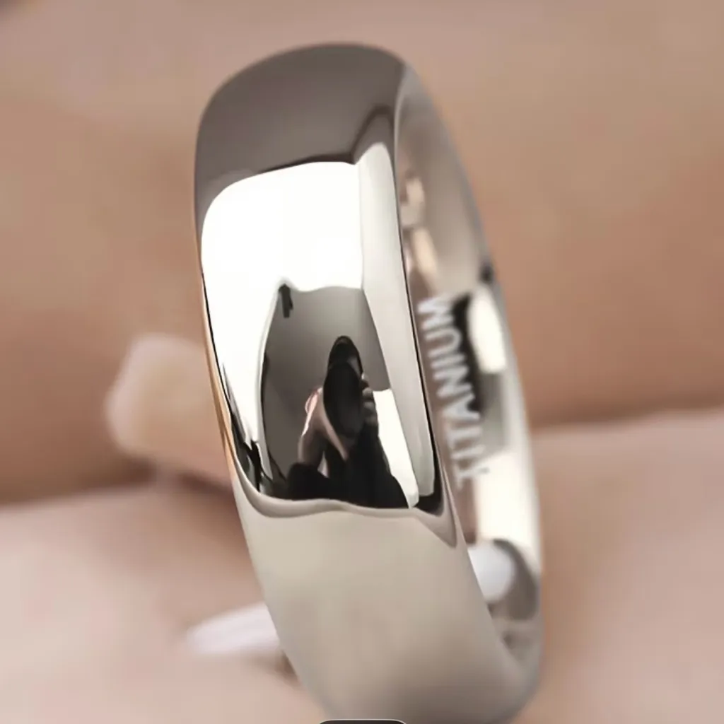 Women’s Luxury Titanium Steel Silver Shiny Finish 6mm Band Size 8 - Image 3
