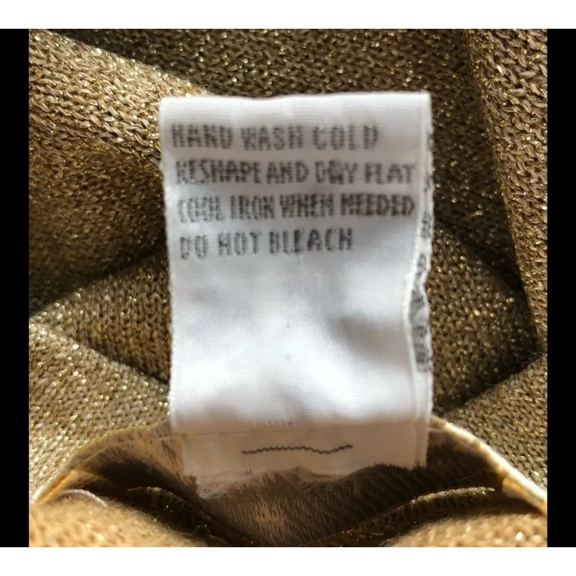 Petite Dimensions Vintage Gold Metallic Wool Blend Sweater Petite Medium Holiday Size undefined - Image 6