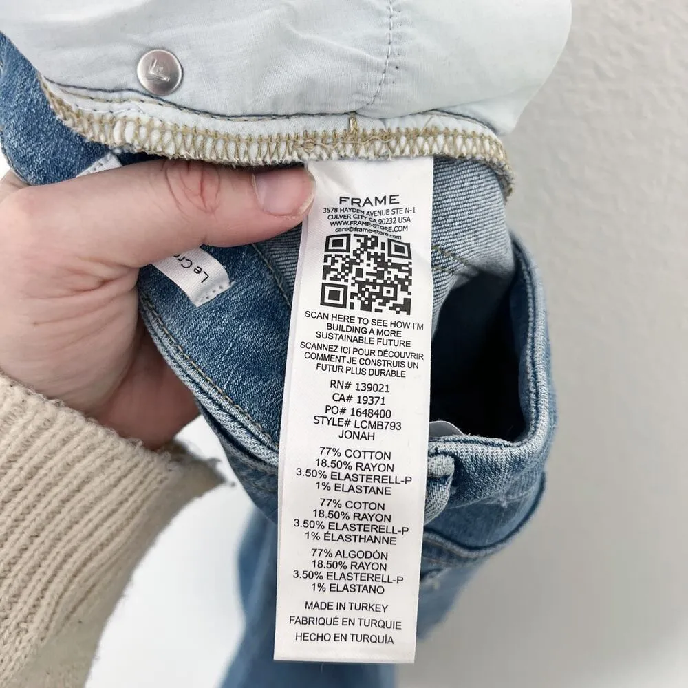 [Frame Denim] Jonah Medium Wash Mid Rise Le Crop Mini Boot Jeans Stretch Sz 26 - Image 12