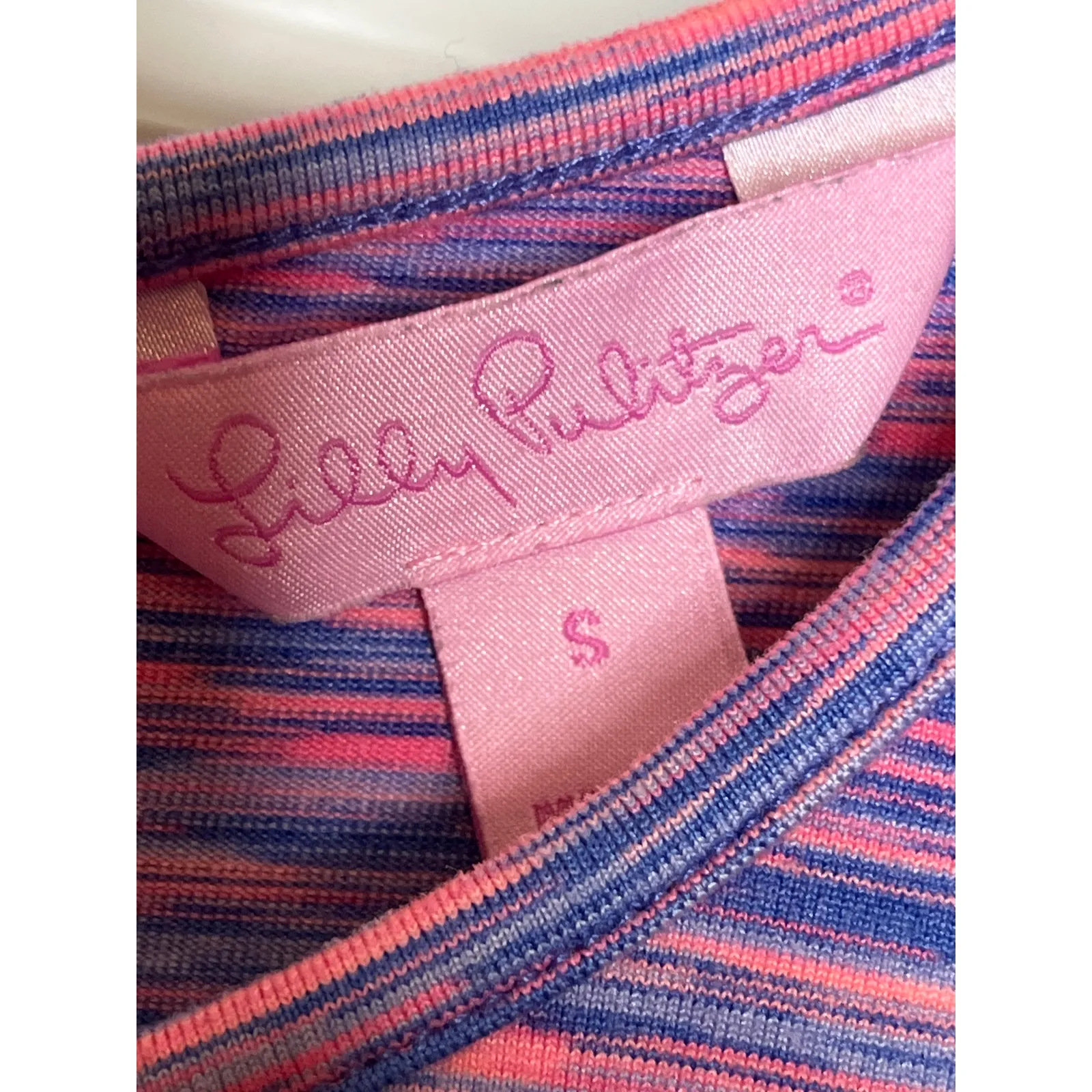 Lilly Pulitzer Small Cove Flamingo Pink Space Dye Runaround Stretch Dress‎ Mini - Image 7