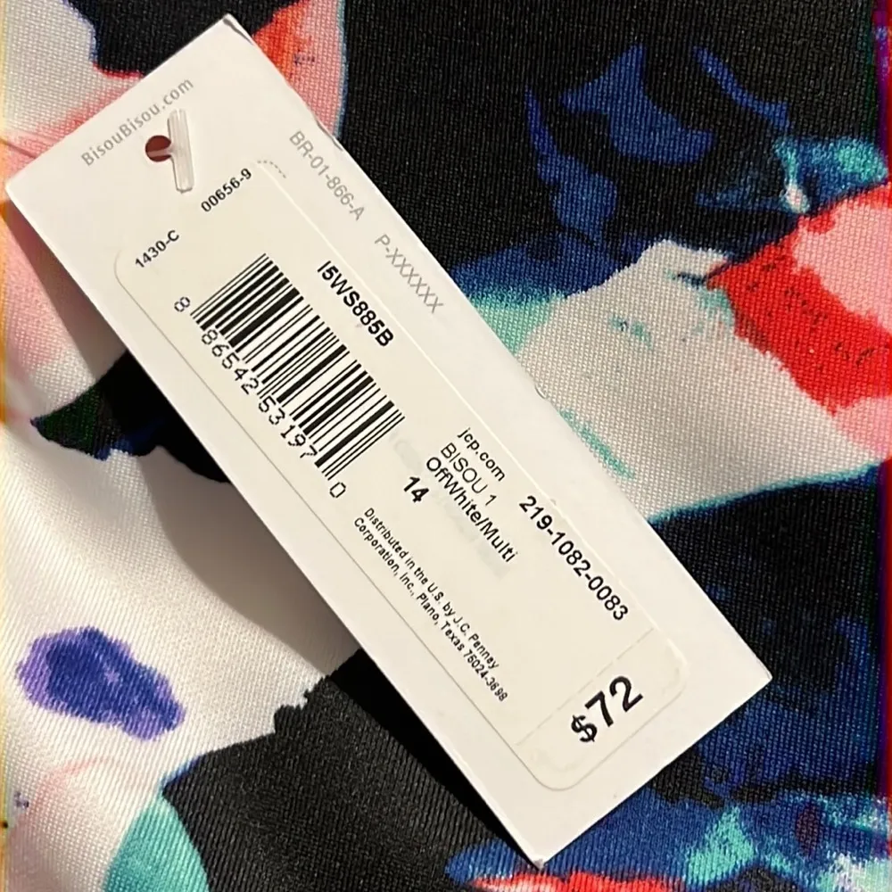 BISOU BISOU womens plus size 14 deep v-neck dress floral print zip back new NWT - Image 11