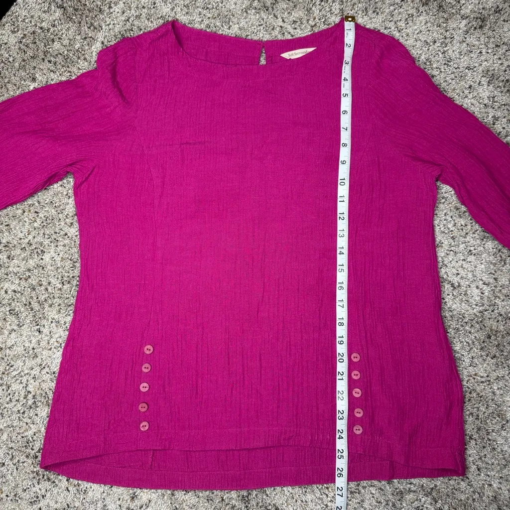 Soft Surroundings Oceo Gauze Tunic Top Fuchsia Pink Petite Medium PM 3EW85 - Image 8