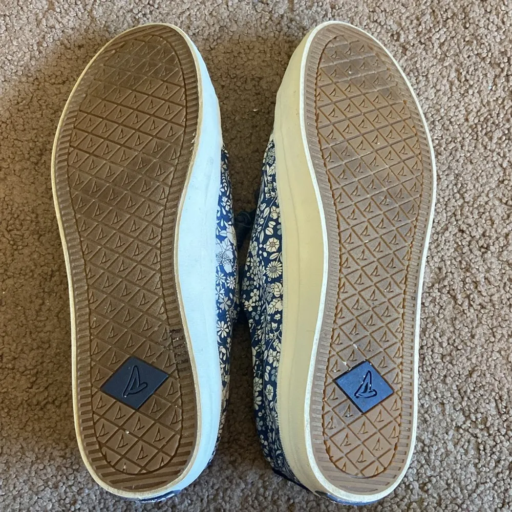 Blue Floral  Boat Sneakers - Image 2