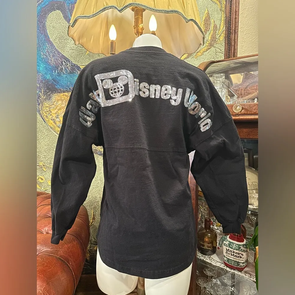 Disney world park Black Long Sleeve Tee with back silver graphic - Image 4