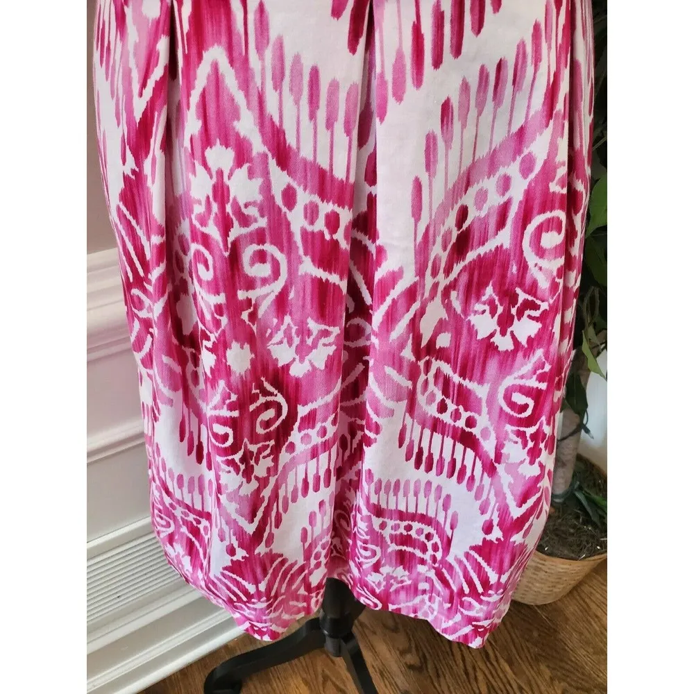 Perceptions Women's Pink Cotton Sleeveless Sweatheart Neck Knee Length Dress 12 - Image 7