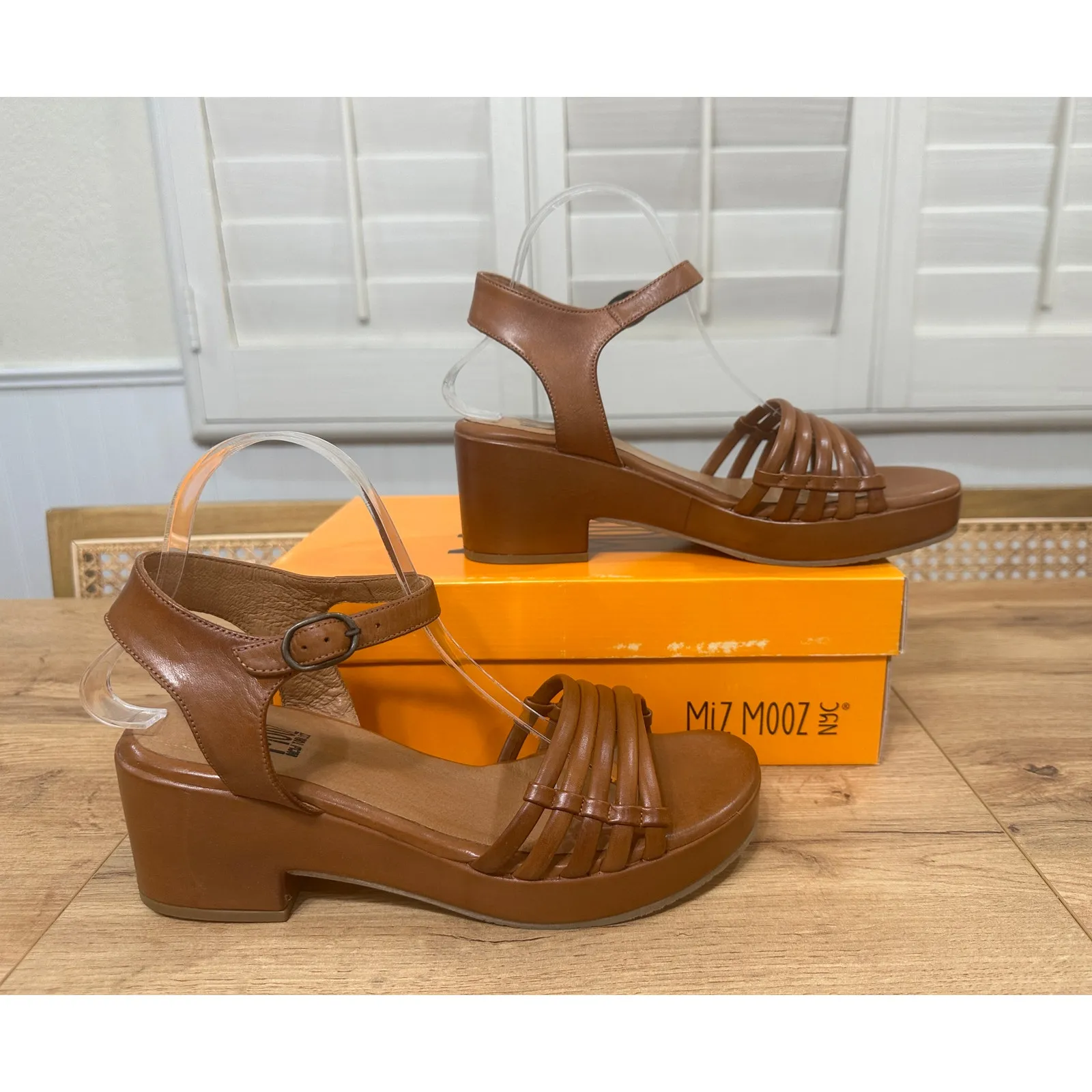 Miz Mooz NYC Graciela Heel Sandal Brandy Leather Sz 9.5/10 US 41 EU NIB Vacation - Image 3