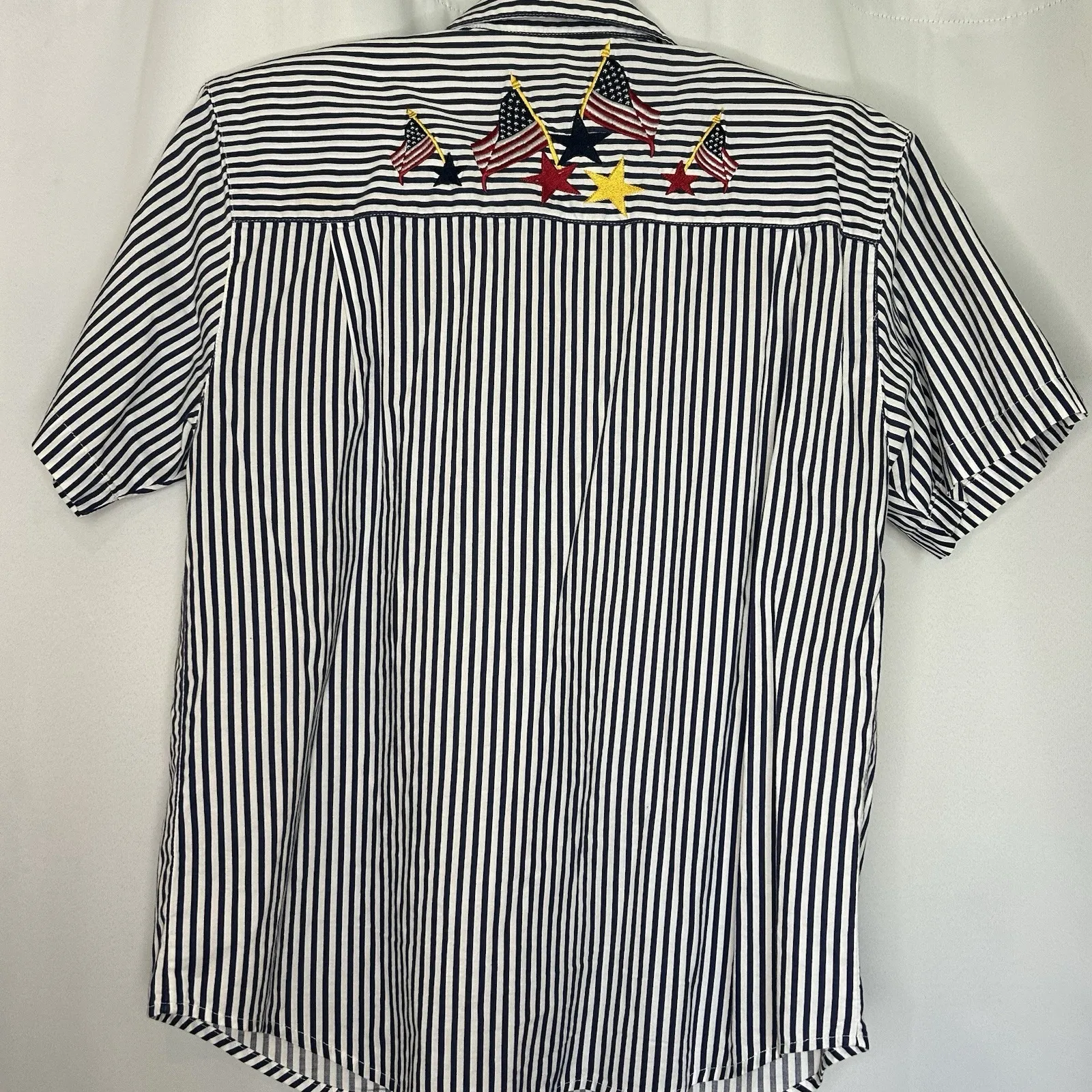 Vintage Karen Scott‎ Women's Small Patriotic Flag Embroidered Short Sleeve - Image 7