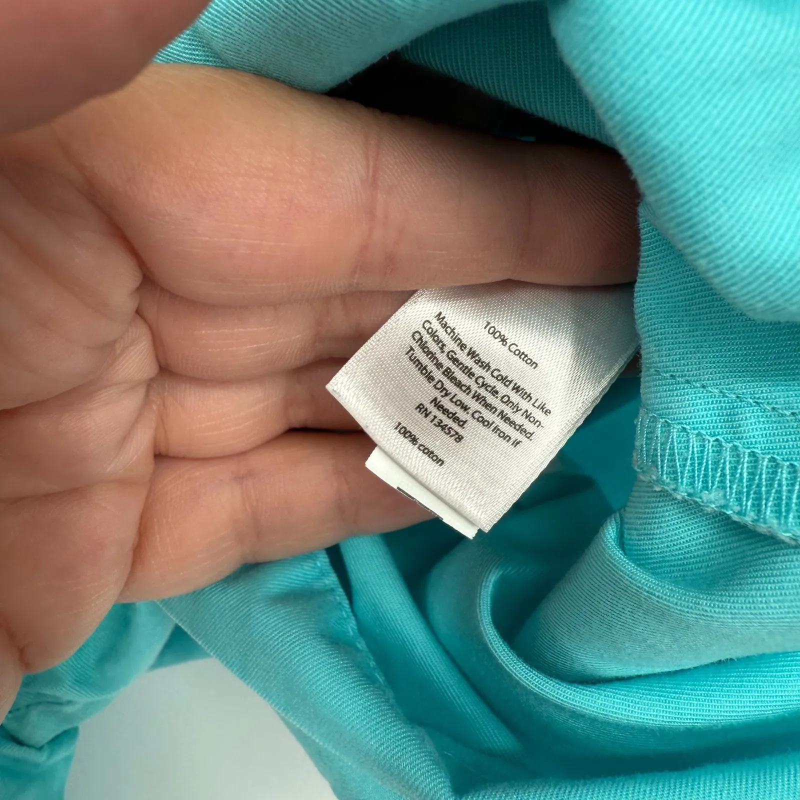 Vineyard Vines Chino Shorts‎ Womens 18 Aqua Blue Cotton Logo Flat Front Outdoor - Image 4