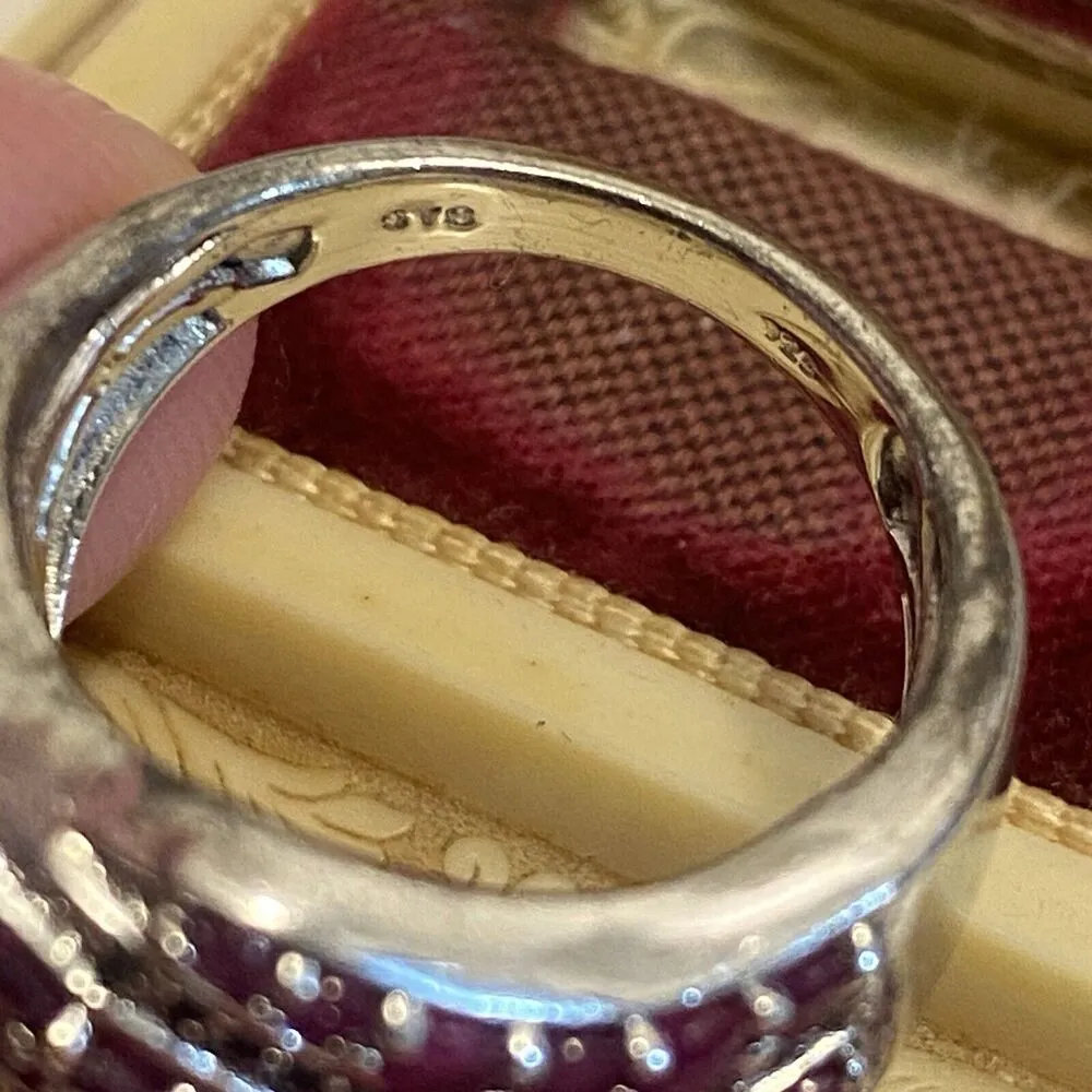 Chuck Clemency STS Sterling Silver 925 Rhodolite Garnet Cluster Ring sz 7 - Image 4