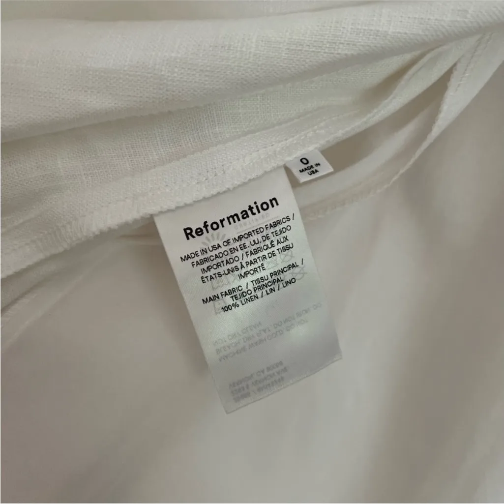 NWOT Reformation Belgium Linen Dress White Sundress - Image 9