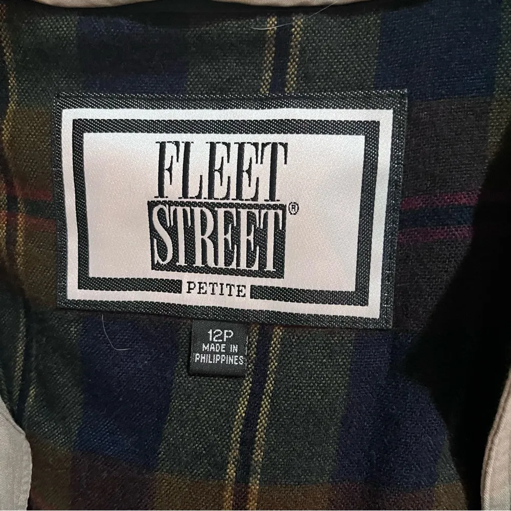 Fleet Street womens button front gathered waist trench coat tan 12 petite - Image 2