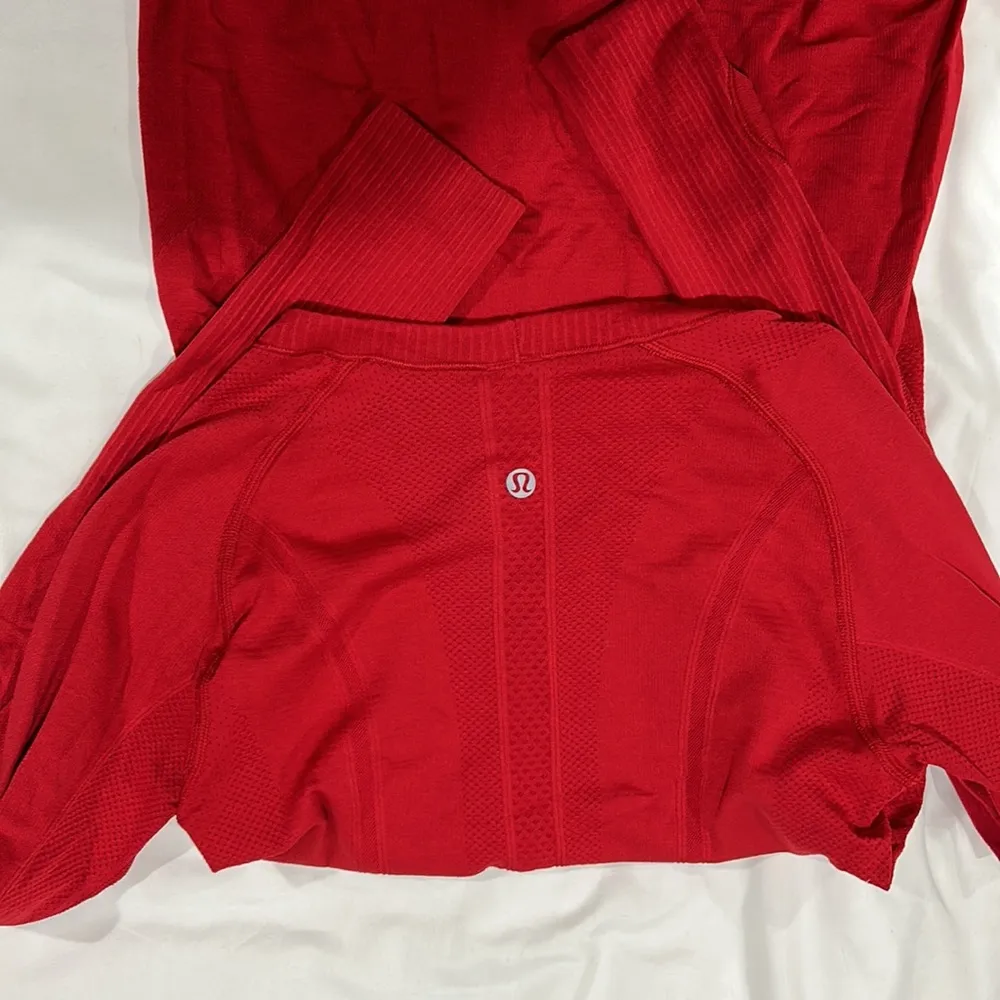 Lululemon Dark Red  Long Sleeve Swiftly Tech - Image 3