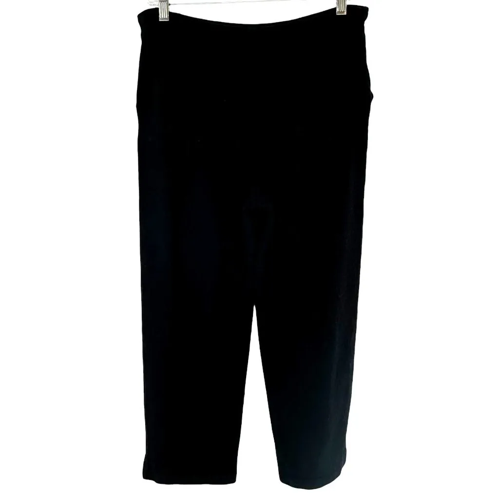 St John Sport Black Santana Knit Cropped Pants Size 6 - Image 4