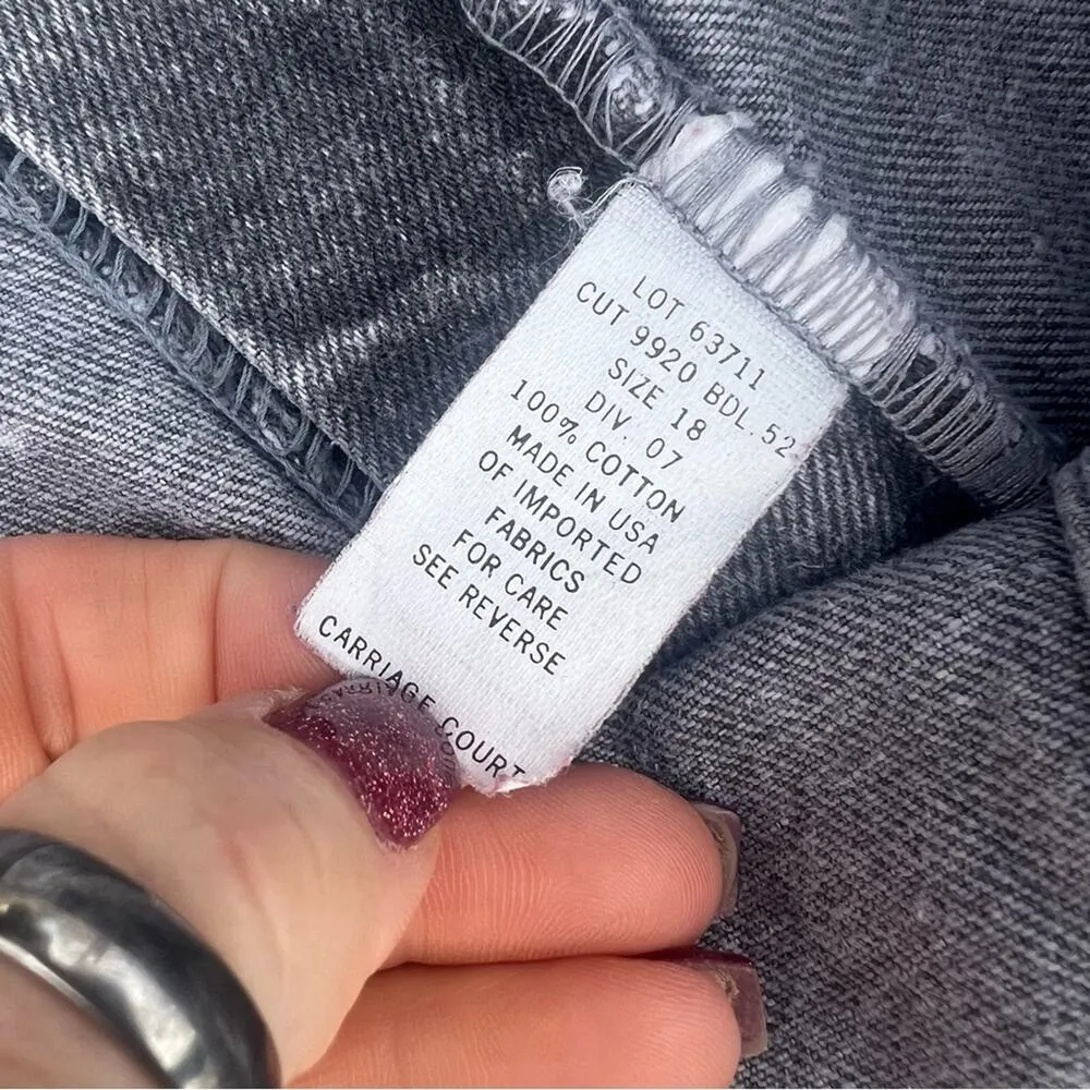 Vintage 80s Carriage Court black gray acid Wash high rise bareback mom jeans Size 30 - Image 3