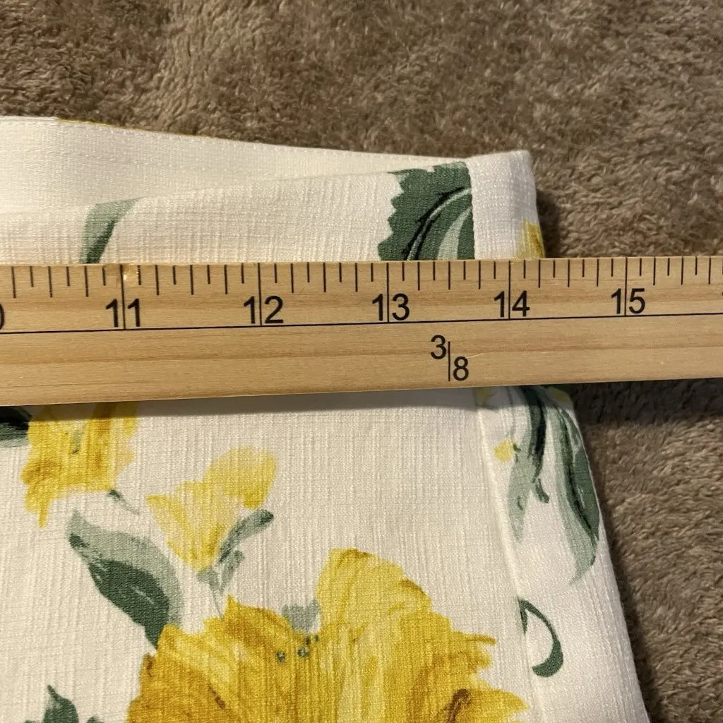 Chicos Pants Womens 2 Size Large White Yellow Floral Stretch Waistband High Rise - Image 5