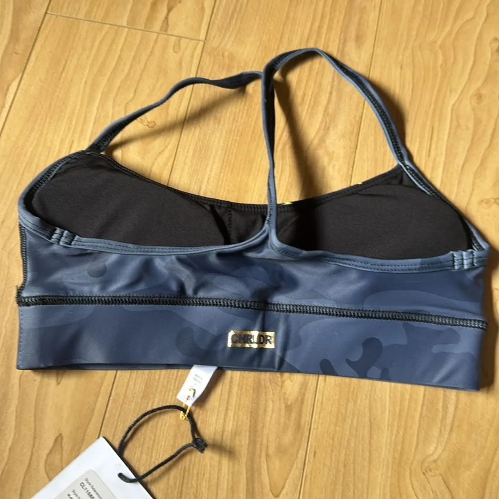 Star Pattern Sports Bra Blue Size XS - Image 2