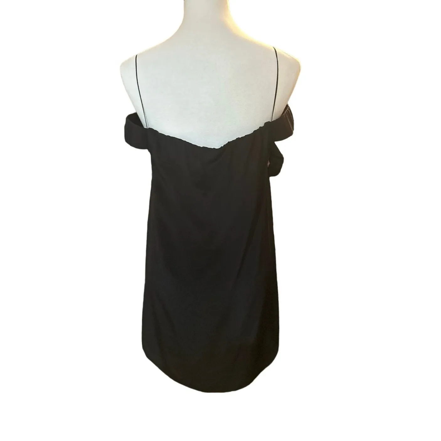 Michelle Mason Vintage 100% Silk Black Dress Symmetrical Midi Size 4 New NWT‎ - Image 3