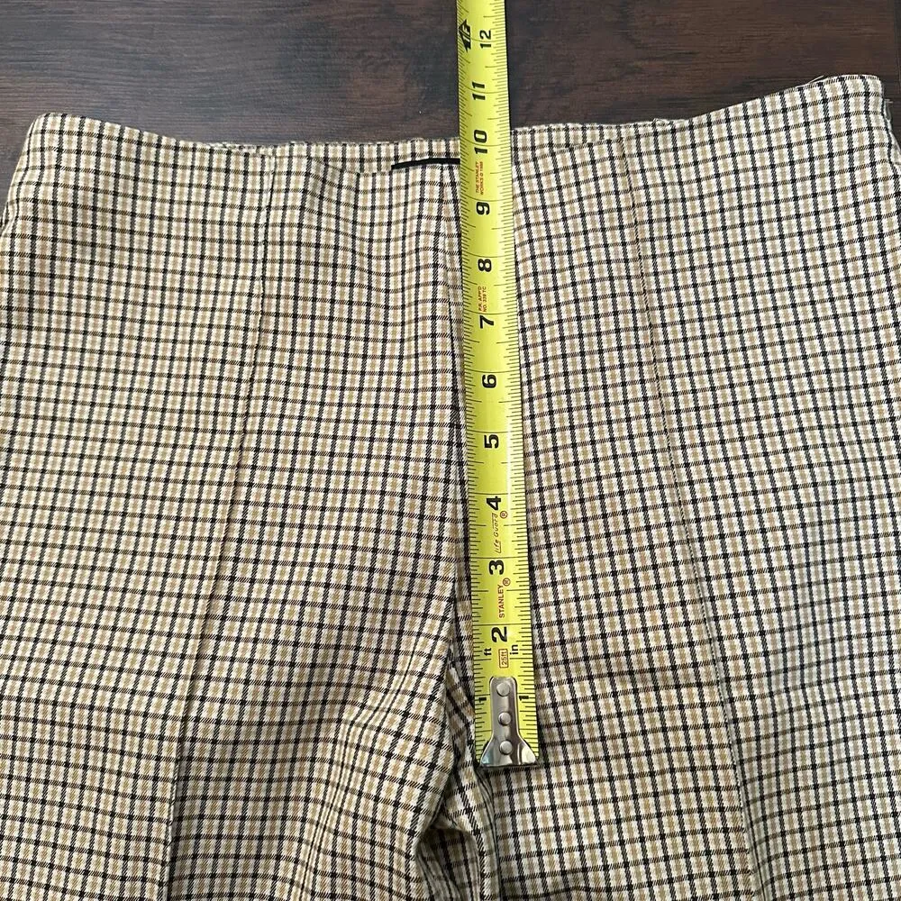 Theory yellow, cream & black plaid dress pants size 4 - Image 9