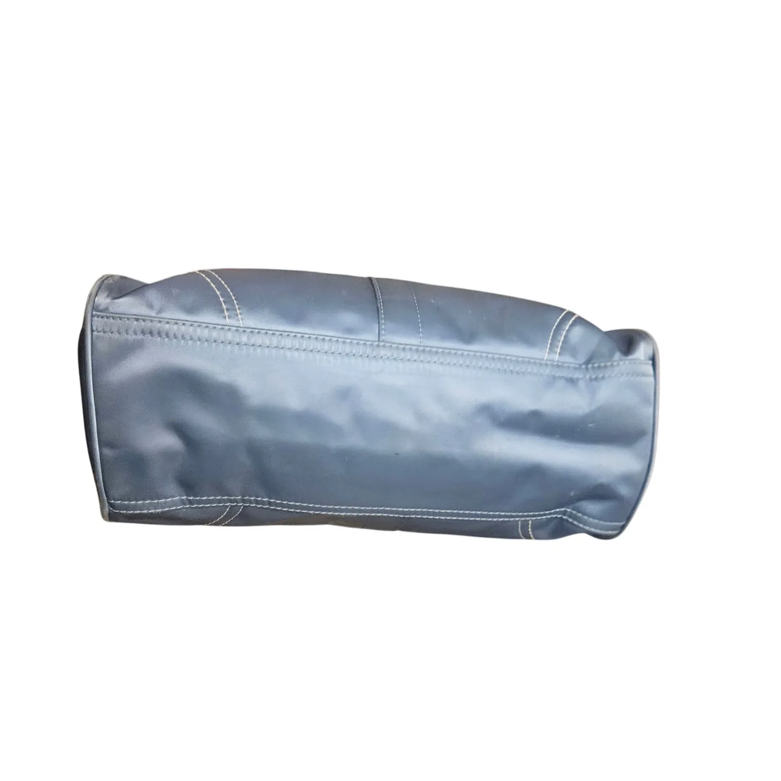 Coach‎ Blue Nylon Leather Trimmed Satchel Handbag Designer Purse - Image 4