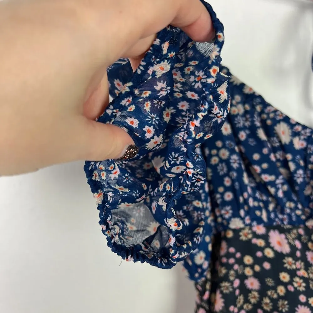 NWT Free People x REVOLVE Tessa Dress Floral Ruched Blue Size Small S NEW $108 - Image 6