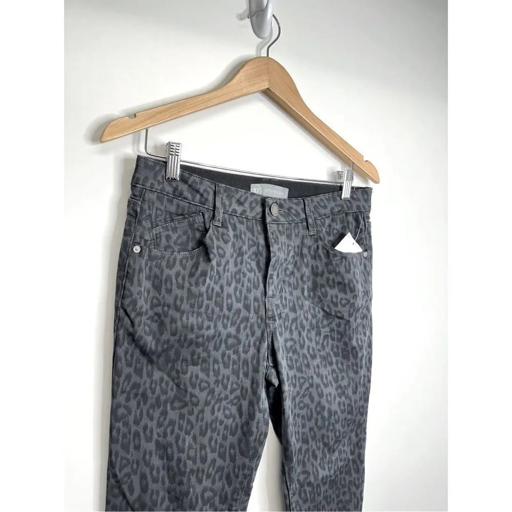 Wit & Wisdom Pants Womens Animal Print Straight Leg Gray/Black Size 4 NWT Gray - Image 3