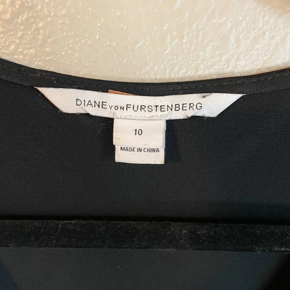 Diane Von Furstenberg DVF Black Norma Ponte Pencil Sheath Dress Size 10 Career - Image 5