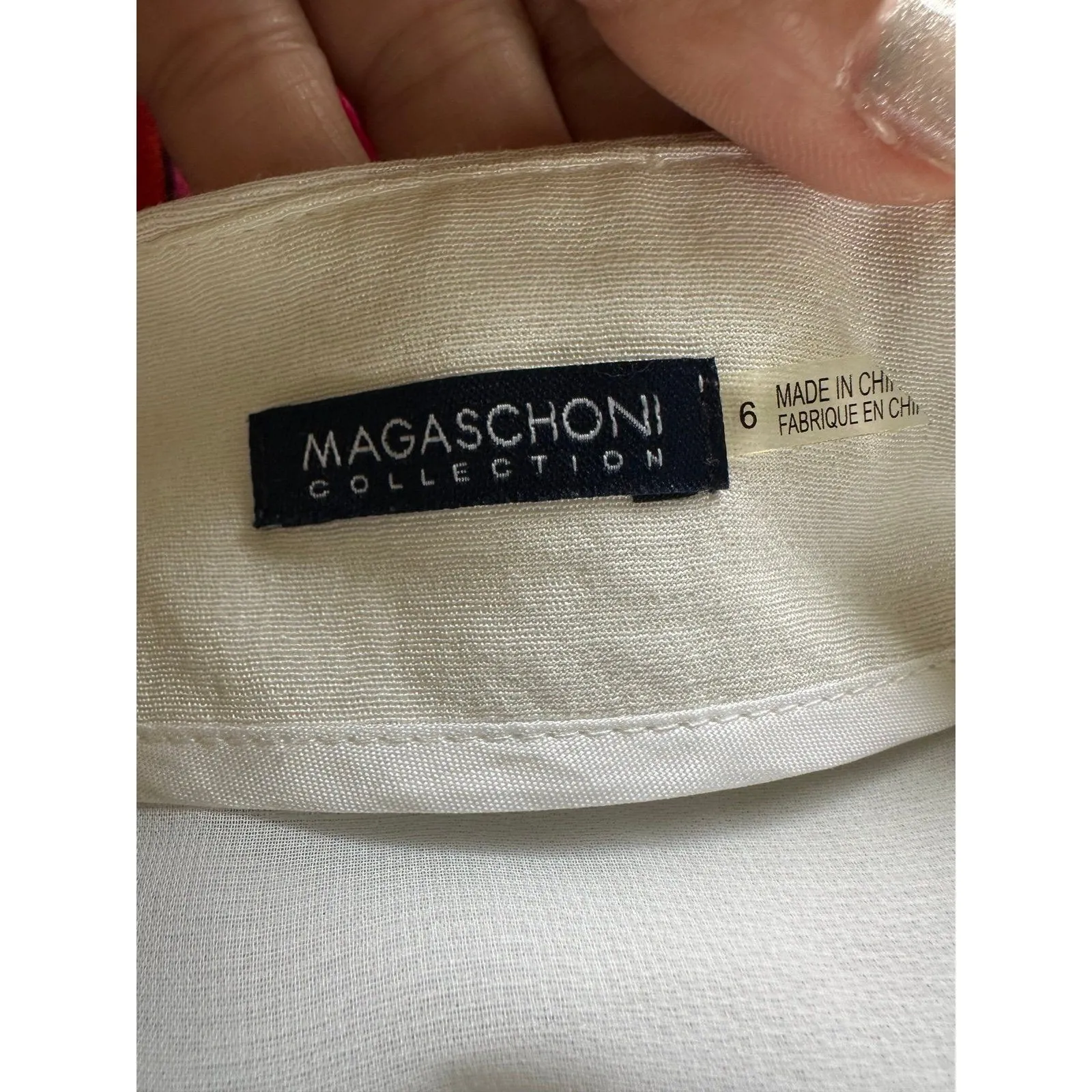 Magaschoni Collection Silk Blend One Side Pleated Nonconcentric Zipper Skirt 6 - Image 4