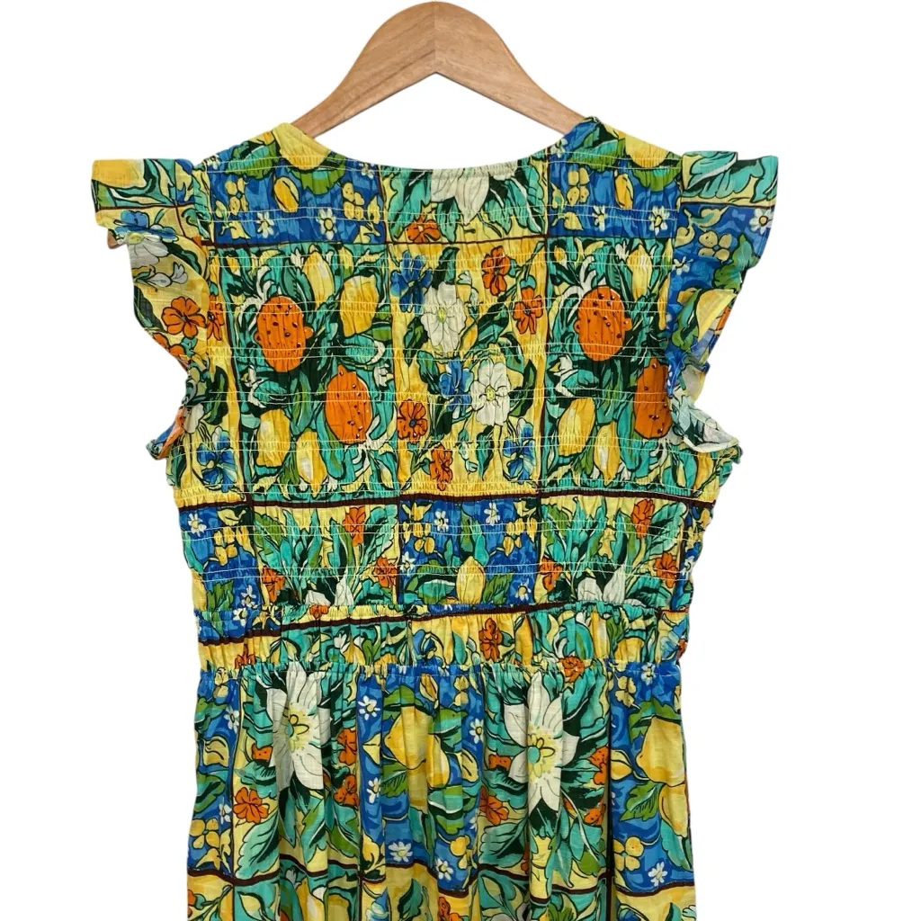 Anthropologie Peregrine Flutter Sleeve Maxi Dress In Fruit Motif XS - Image 9