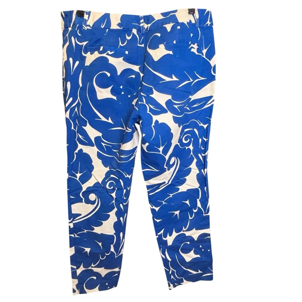 Liz Claiborne Emma Classic career Blue Patterned Capri Dress Pants Size 10 - Image 3