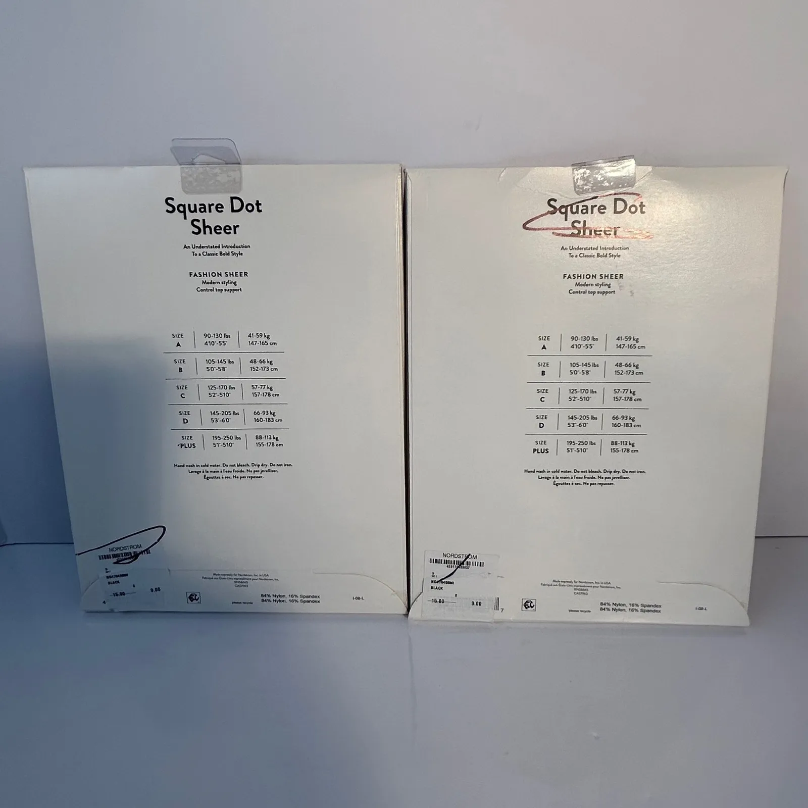 Nordstrom Square Dot Sheer Fashion Tights Black Size B Denier 20 Control Top - 2 - Image 4