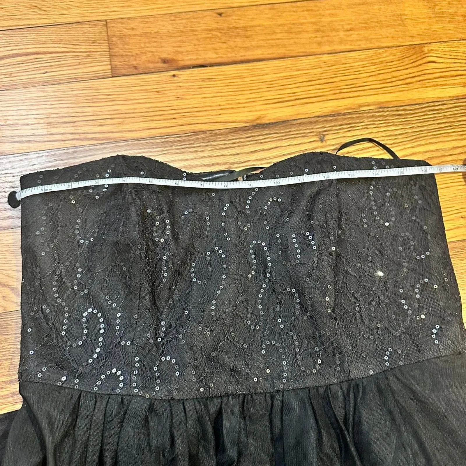 Black city chic strapless sequin tulle dress - Image 7